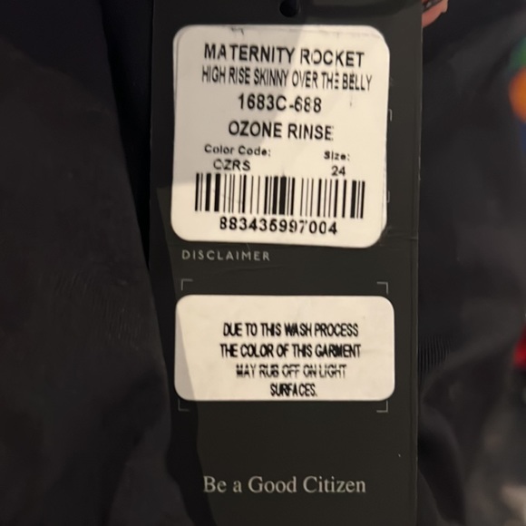 BNWT citizens of humanity jeans maternity rocket high rise skinny ozone rinse 24 - Picture 4 of 4
